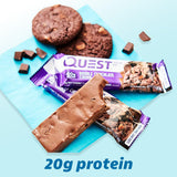 8 QUEST Protein Bars Variety Pack | (2) Chocolate Peanut butter + (2) Double Chocolate Chunk + (2) Cookies & Creme + (2) Chocolate Chip Cookie Dough by World Group Packing Solutions