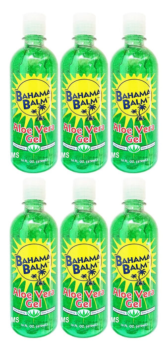 Black Duck Brand Set of 6 Bahama Balm 16oz Aloe Vera Gel After Sun Skin Care - Cools & Soothes - Helps Minimize Drying and Peeling Skin!