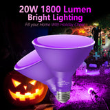 LOXYEE PAR38 Flood Purple Light Bulb,4 Pack-Dimmable,E26 Base Purple Flood Light Outoor(20W Replace to 200W),Purple Light Bulb for Outside,Purple Decor,Christmas,Holiday,Halleween Outdoor Light Bulb