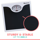 Adamson A22 Bathroom Scale for Body Weight - Up to 260 LB - Anti-Skid Rubber Surface - Analog Bathroom Weight Scales