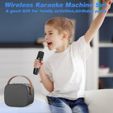 MEGUO Mini Karaoke Machine,Funny Toys Christmas Birthday Gifts for Kids Age 4-12 Girls,Boys,Adults, Karaoke Microphone Toys for 4,5,6,7,8,9,10,11,12+ Year Old Girls Boys (Black 2 mics)