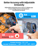 Eventek Infrared Thermometer, -58°F~1112°F (-50°C~600°C) Non-Contact Digital Temperature Gun for Cooking, Pizza Oven, Grill & Engine, Laser Thermometer Gun with Adjustable Emissivity (Not for Human)