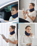 BLABOK Neck Brace for Sleeping - Cervical Collar Relief Neck Pain and Neck Support Soft Foam Wraps Keep Vertebrae Stable for Relief of Cervical Spine Pressure for Women & Men Blue(15.8-18.1 inch)