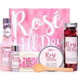 Spa Gifts for Women, Gift Set for Women, BFF LOVE 6Pcs Rose Spa Set for Women, Spa Kit with Essential Rose Oil, Bath Salt, Soap, Natural Petals, Mothers Day Gifts for Mom