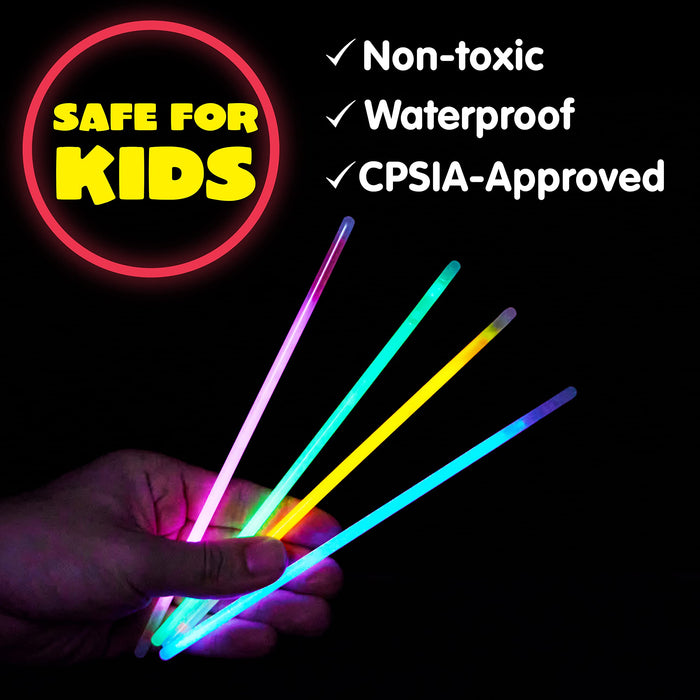 JOYIN 300 Pcs Glow Sticks Bulk 8" Glowsticks, Glow Stick Bracelets Necklaces, Glow in the Dark Party Favors, Easter, Christmas, Halloween Party Supplies Pack, Football Party Supplies