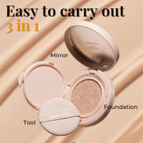 LOVB LOVB Natural Cover Glow Cushion Foundation | Korean Foundation Makeup | Long-Lasting Buildable Coverage | Lightweight and Moisturizing | Flawless Finish 0.42oz (23N Natural Beige)