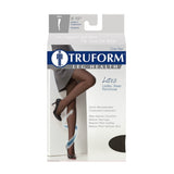 Truform Sheer Compression Pantyhose, 8-15 mmHg, Women's Shaping Tights, 20 Denier, Black, Queen