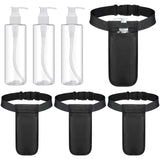 3 Sets Massage Bottle Holster Adjustable Single Holster and 8 Oz Plastic Pump Dispenser Bottles for Lotion Massage Oil (Black)