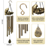 YLYYCC Wind Chime,25"Metal Bronze Memorial Wind Chime,Wind Chimes for Outside Unique Bird Nest Wind Chimes with 6 Tuned Tubes Soothing Melodic Tones Garden Decor Memorial Wind Chime Gift for Women,Mom