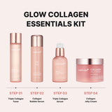 Medicube Glass Glow Skin Collagen Set | Gifts Box For Women Men | 4 Step with Collagen Toner, Bubble Serum, Serum, Jelly Cream | Niacinamide, Collagen & Hyaluronic Acid | Skin Radiance & Elasticity