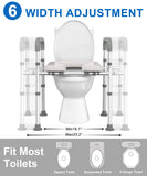 HOMLAND Raised Toilet Seat with Handles, Toilet Seat Riser for Seniors with Adjustable Height & Width, 400lb Handicap Elevated Toilet Seat for Elderly, Pregnant, Bathroom, Fit Any Toilet