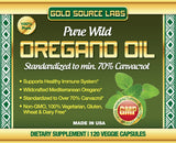 Wild Oregano Oil Capsules - 120 Liquid Veggie Softgels - Pure Standardized Wild Oregano Leaf Extract offers 70% Carvacrol (32 mg) for Immune System Health - Non GMO, Vegan, Gluten Free