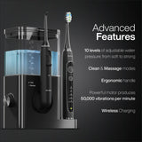 Aquasonic Home Dental Center PRO – Brushing & Flossing Made Easy – Brush & Floss – Power Toothbrush & Water Flosser – Whiter Teeth & Healthier Gums – Black Series Pro+Oral Irrigator – ADA Approved