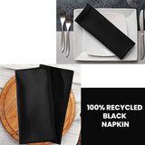 2 Ply Black Dinner Napkins-15" x 17" -1/8Fold - Case of 1,000ct