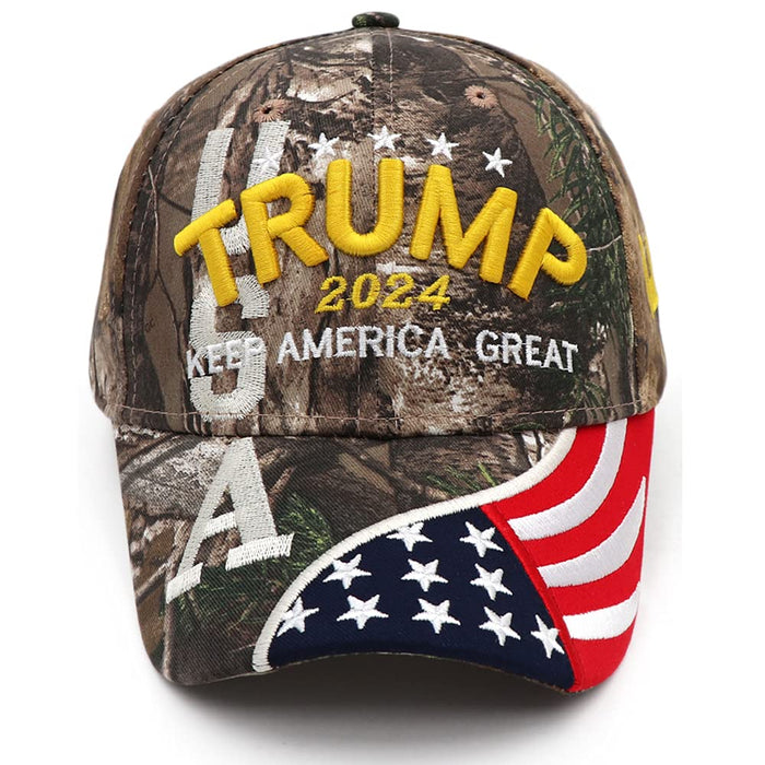 Trump 2024 Hat Donald Trump Hat 2024 MAGA Keep America Great Hat Camo USA Embroidered Adjustable Baseball Cap