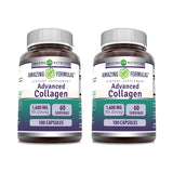 Amazing Formulas Advanced Collagen Supplement | Collagen Type I, II & III with Vitamin C & Hyaluronic Acid | 180 Capsules | Non-GMO | Gluten-Free | Made in USA | Pack of 2