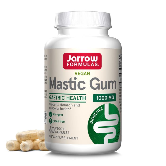 Jarrow Formulas Mastic Gum 1000 mg, Dietary Supplement for Gastrointestinal Health Support, 60 Veggie Capsules, 30 Day Supply