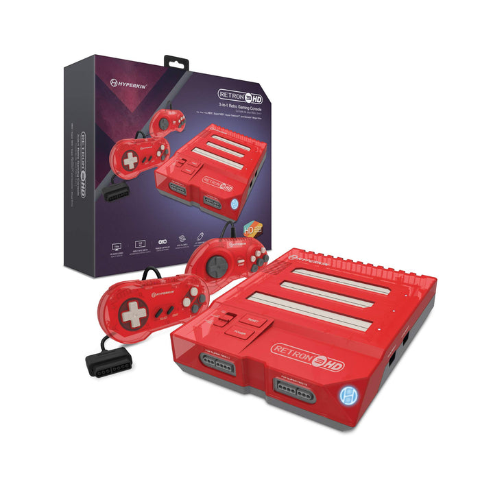 Hyperkin RetroN 3 HD 3-in-1 Retro Gaming Console for NES, Super Famicom, and Genesis/Mega Drive (Jasper Red) - Super NES