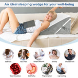 COOLBEBE Bed Wedge Pillow for Sleeping, Adjustable Folding Wedge Pillow for Snoring and After Surgery - 9 & 11 Inch, Elevated Triangle Pillow for Back Pain Relief, Acid Reflux, Leg Support