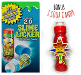 3 Pack | Toxic Waste Slime Licker 2.0 Sour Liquid Candy | NEW Version Sour Liquid Candy | Flavors: 1 Strawberry & 2 Blue Razz | BONUS candy from Dulceria Vargas