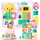 Montessori Toys for 1+ Year Old Girl Gifts, Busy Board Educational Toy for 2 Year Old Girl, Toddler Girl Learning Toy Age 1-2, First Christmas 1st Birthday Gifts for 1+ Year Old Girl Boy