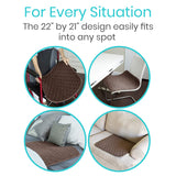 Sures Waterproof Chair Pads for Incontinence (22" x 21") - Washable, Waterproof Seat Protector - Chair Protector Seat Cover - Absorbent Incontinence Pad for Bed, Seat Car Wheelchair & Recliner (Brown)