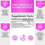 Myo-Inositol & D-Chiro Inositol Blend - 60 Day Supply, Premium 40:1 Ratio, Hormone Support for Women, Ovarian Health Myo Inositol Vitamin B8, Nature's Inositol Supplement - 120 Capsules