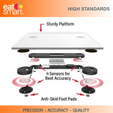 Eat Smart Precision Plus Scale, Wide Body Bath Scale for Body Weight, White