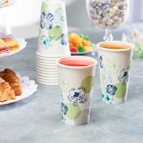 Comfy Package [16 oz. - 100 Count Floral Paper Cups, Disposable Drinking Cups - Ideal for Hot and Cold Beverages, Parties, and Daily Use