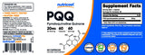 Nutricost PQQ (Pyrroloquinoline Quinone) 20mg, 60 Capsules - Vegetarian Capsules, Non-GMO, Gluten Free