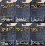 Hot Wheels 51st Anniversary Satin & Chrome Series Set of 6 Cars, Custom '71 El Camino, 71 Datsun 510 Wagon, '67 Pontiac Firebird, Aristo Rat, 63 Chevy II