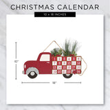 DII Christmas Advent Collection Decorative & Reusable Wooden Countdown Calendar, 18x10", Farm Truck