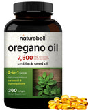 NatureBell Oregano Oil 7,500mg with Black Seed Oil, 360 Softgels | 360-day Supply Essential Oils for Immune Health | Retains High Concentrated Carvacrol & Thymoquinone – Non-GMO