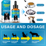 Pet UTI Treatment Drops, Cat UTI Medicine, Dog UTI Treatment for Renal Health, Natural Formula to Prevent Kidney Stones & Incontinence, Support Bladder Control for Dogs & Cats 60ml