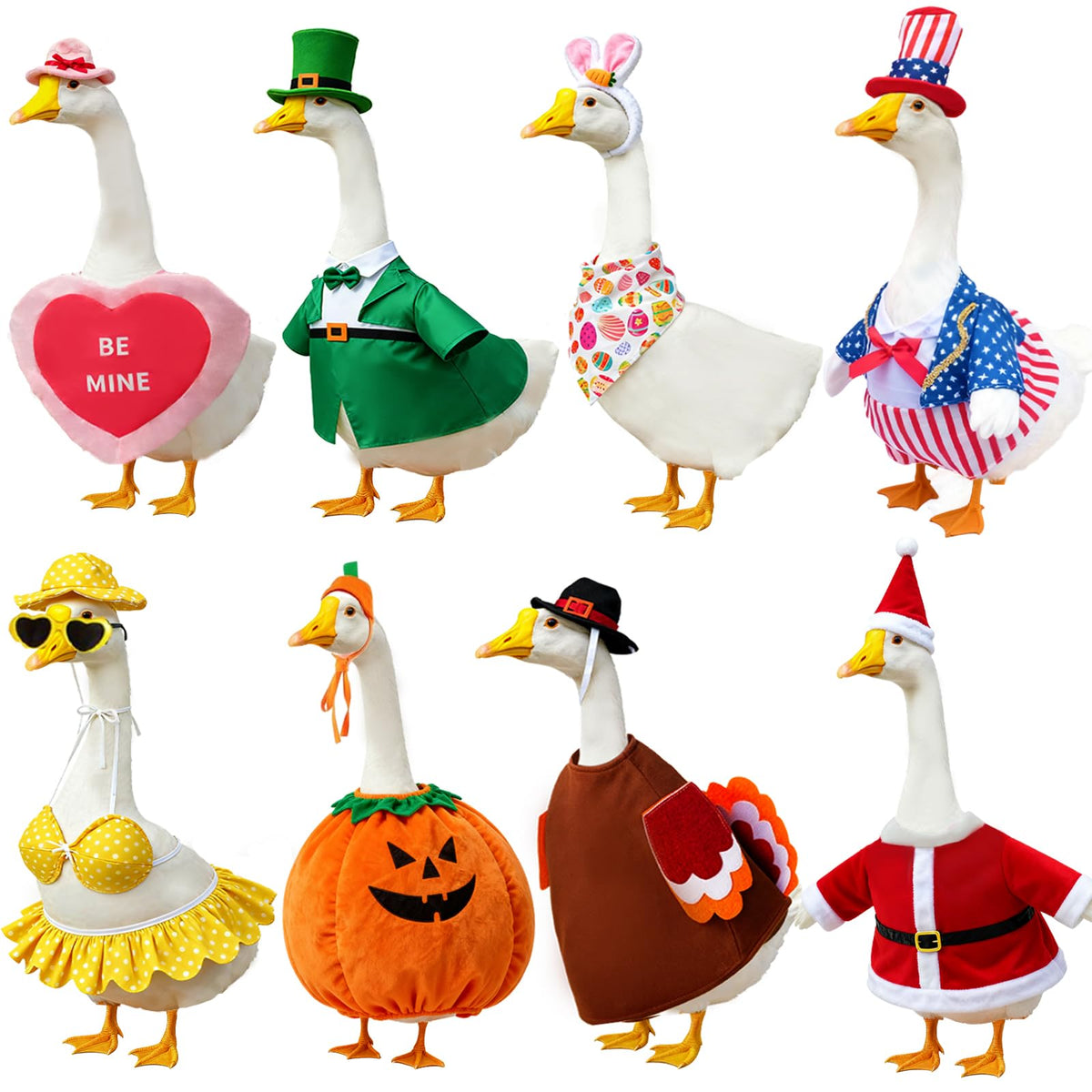 8 Set Holiday Porch Goose Outfits All Seasons Bundle for Valentine St.