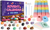 JELMOK Advent Calendar 2024, Gemstone Dig Kit, Valentines Day Cards for Kids,Dig up 24 Real Gems,24 Days Natural Crystal Countdown Calendar Educational Science Kits for Kids Boys Girls