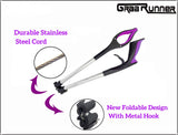 2 PACK 32 inch FDA Registered GrabRunner Heavy Duty(up to 10 lbs) Reacher Grabber Tool with Strong Magnetic (New Purple)