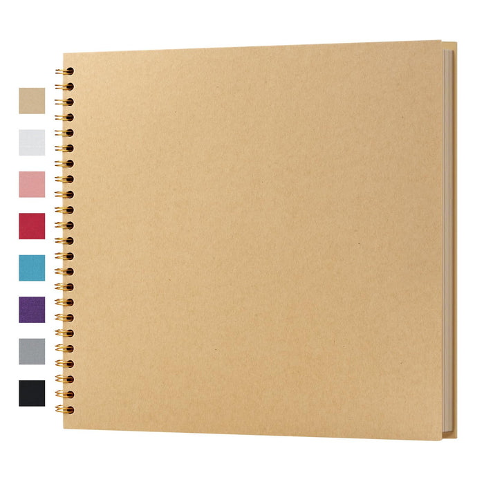 potricher 12 x 12 Inch DIY Scrapbook Album 40 Pages Hardcover Kraft Paper Scrap Book Photo Albums Memory Book for Wedding and Anniversary Family (Yellow, 12 Inch)