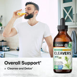 Cleavers Leaf Tincture - Organic Cleavers Herb Liquid Extract - Natural Body Detox - Alcohol and Sugar Free - Vegan Drops 4 Fl.Oz.