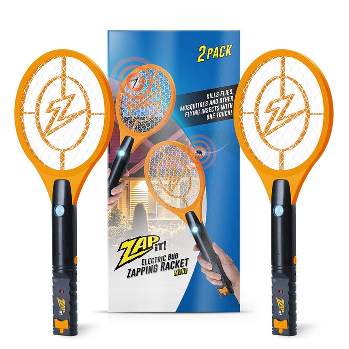 ZAP IT! Bug Zapper Rechargeable Bug Zapper Racket, 4,000 Volt, USB Charging Cable, 2 Pack