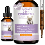 Probiotics for Dog | 60ML Liquid Probiotics for Dogs Support Gut Flora, Digestive Health & Diarrhea| Dog Digestive Enzymes & Prebiotics | Dogs Probiotics Allergies & Itchy Skin Relief | 2 fl oz, Bacon