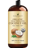 Handcraft Blends Organic Fractionated Coconut Oil - 28 Fl Oz - 100% Pure and Natural - Premium Grade Oil for Skin and Hair - Carrier Oil - Hair and Body Oil - Massage Oil