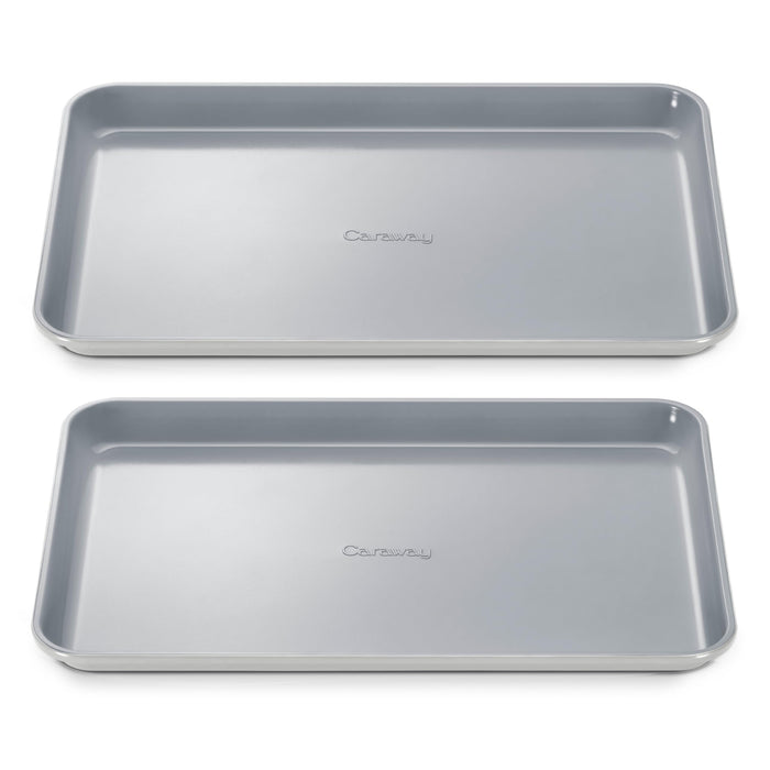 Caraway Non-Stick Ceramic Medium Baking Sheet - Naturally Slick Ceramic Coating - Non-Toxic, PTFE & PFOA Free - Perfect for Baking, Roasting, and More - Medium (15" x 10") - Gray