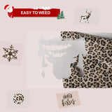 HTVRONT Heat Transfer Vinyl Roll, 12in x 8ft Leopard HTV, Leopard Printed Iron on Vinyl for Shirt and Christmas Decorations