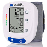 Mabis Digital Premium Wrist Blood Pressure Monitor with Automatic Wrist Cuff that Displays Blood Pressure, Pulse Rate and Irregular Heartbeat, Stores up to 120 Readings (Pack of 1)