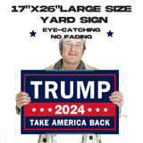 Large Trump 2024 Yard Sign Double-Sided Fade-Resistant Perfect for Lawn Street Campaign Rally - 26" x 17"