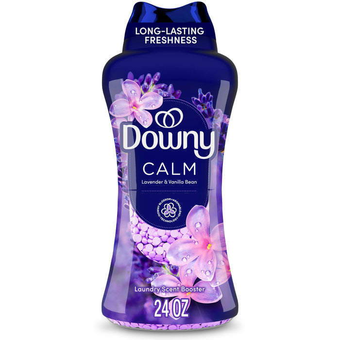 Downy Calm In-Wash Laundry Scent Booster Beads, Soothing Lavender and Vanilla Bean Scent, 24 oz, Laundry Scent Beads, Long-Lasting Freshness