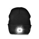 Etsfmoa Unisex Beanie with The Light Gifts for Men Dad Father USB Rechargeable Caps Black