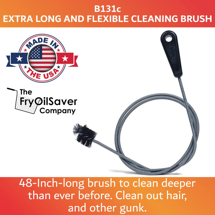 48" Flexible Long Sink Drain Tool, AC Drain Line Cleaner Tool, AC Clog Remover, Sink Clog Remover, AC Drain Cleaner Brush, Heavy Duty Sink Drain Clog Remover Cleaning Tool by FryOilSaver Co. #B313C