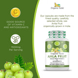 Organic Veda Amla Capsules - 1000mg, 300 Capsules Organic Whole Fruit Amla Powder - Natural Vitamin C for Immunity, Skin Radiance, Antioxidants - Vegan, Non GMO, Raw Vitamin C Supplements